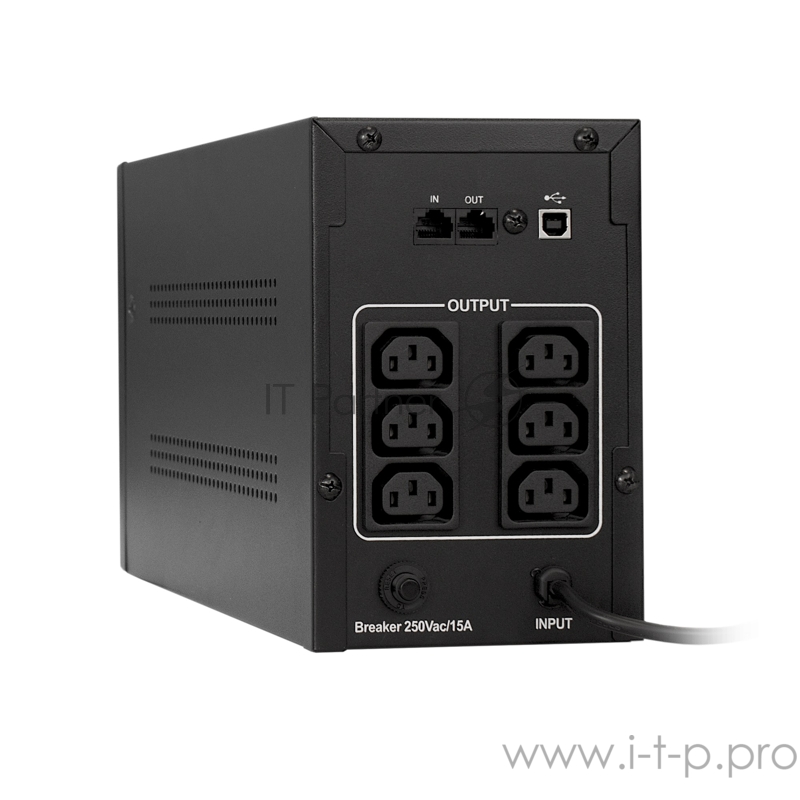 ИБП ExeGate EP285524RUS SpecialPro UNB-2200.LED.AVR.C13.RJ.USB <2200VA/1300W, LED, AVR, 6*IEC-C13, RJ45/11, USB, Black>