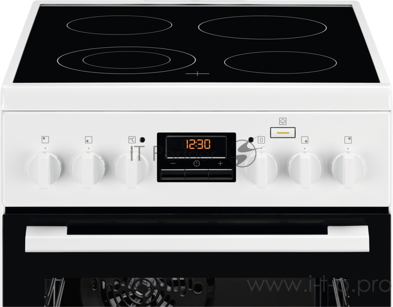 Электрическая плита ELECTROLUX Электрическая плита ELECTROLUX/ Электрическая плита со стеклокерамикой, 50см шириной, белого цвета, мультифункциональная электрическая духовка с паром SteamBake, электрический гриль, электронное управление с отключением