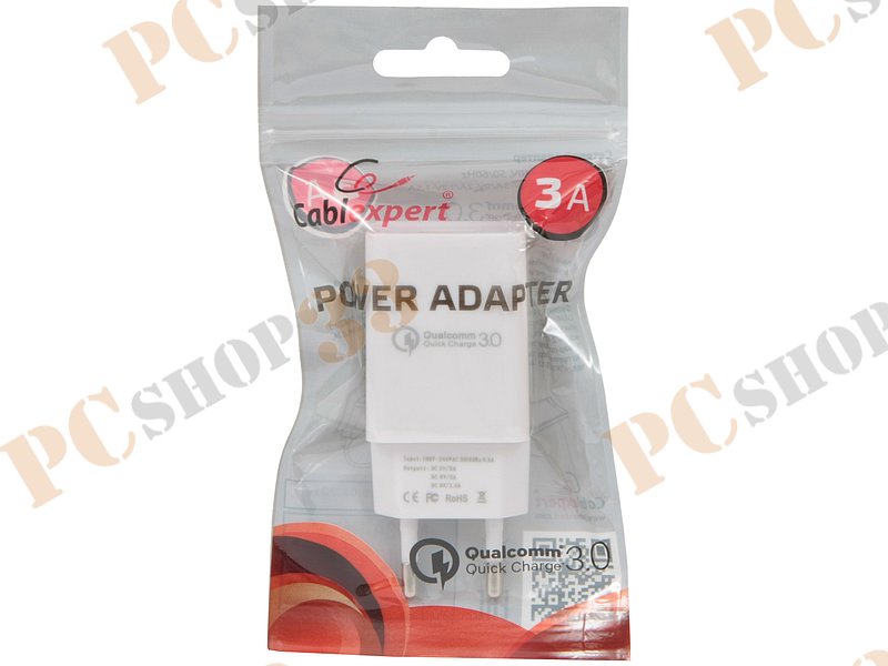 Зарядное устройство Gembird Cablexpert MP3A-PC-16, USB, белый (3000 мА)