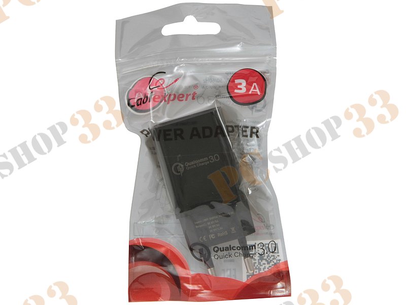 Зарядное устройство Gembird Cablexpert MP3A-PC-17, USB, черный (3000 мА)