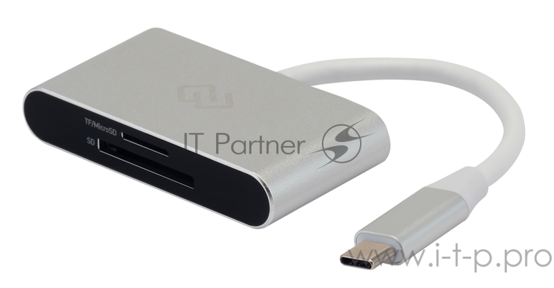 Устройство чтения карт памяти Type C Digma CR-С2501-S серебристый