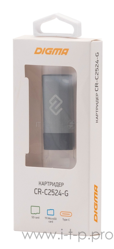 Устройство чтения карт памяти Type C Digma CR-С2524-G серый