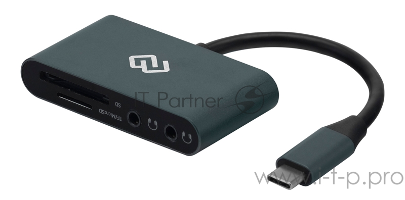 Устройство чтения карт памяти Type C Digma CR-СA2512-G серебристый