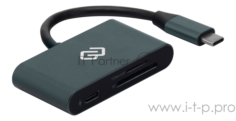 Устройство чтения карт памяти Type C Digma CR-СP2513-G серебристый