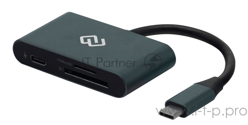 Устройство чтения карт памяти Type C Digma CR-СP2513-G серебристый