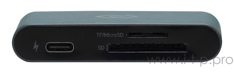 Устройство чтения карт памяти Type C Digma CR-СP2513-G серебристый