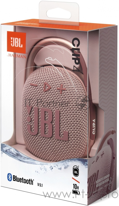 Портативная акустическая система JBL CLIP 4, розовый