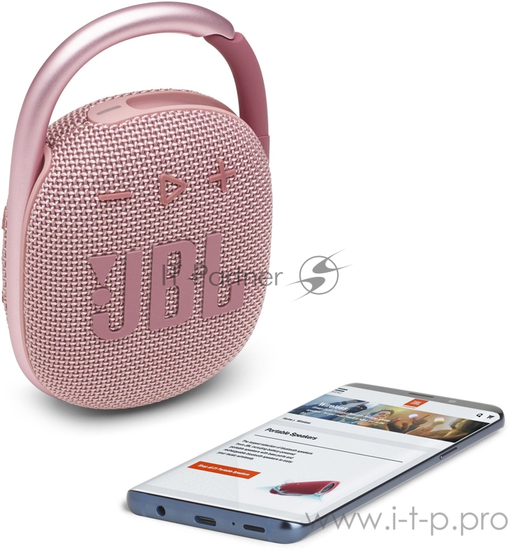 Портативная акустическая система JBL CLIP 4, розовый