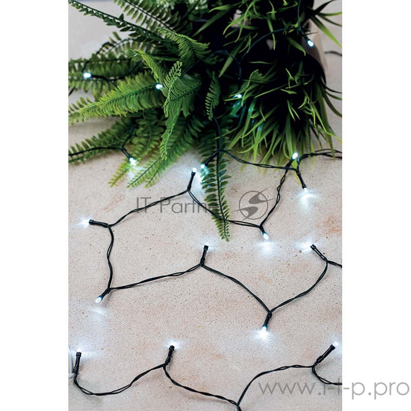 Каскад Lamper Летний Дождь LED 10 м с выносной солнечной панелью 2 м и аккумулятором, IP65, холодное белое свечение