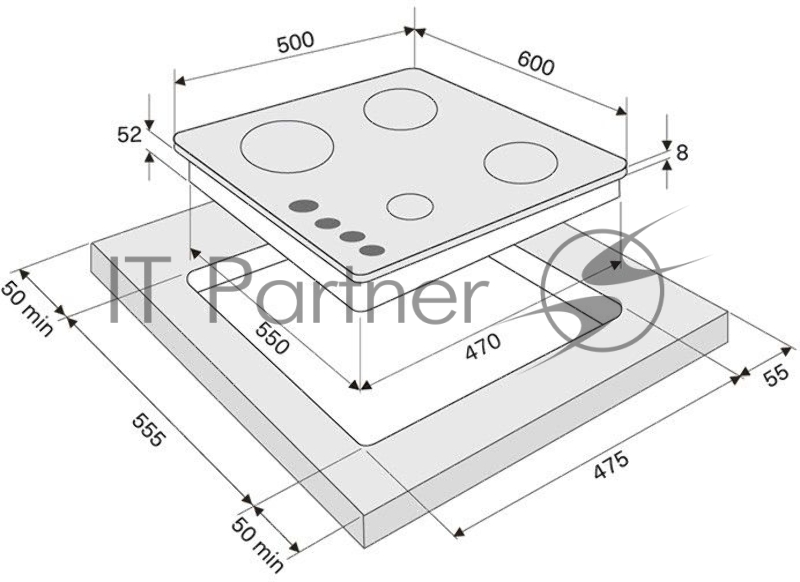 Газовая варочная поверхность KRONA CORTESIA 60 BL