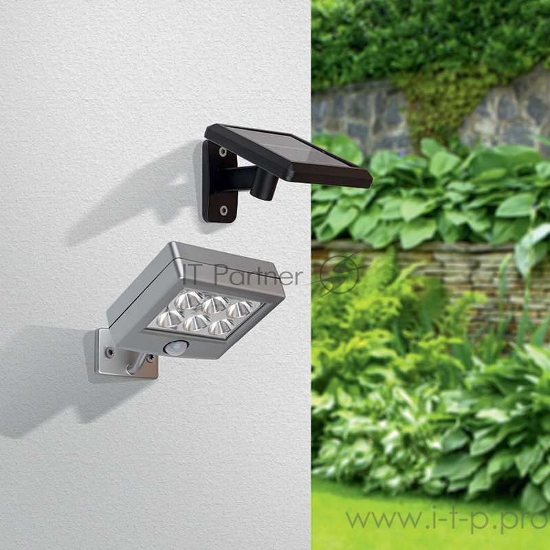 Прожектор поворотный Lamper LED 98х150х30 мм с выносной солнечной панелью 2 м и аккумулятором, IP65, нейтральное белое свечение