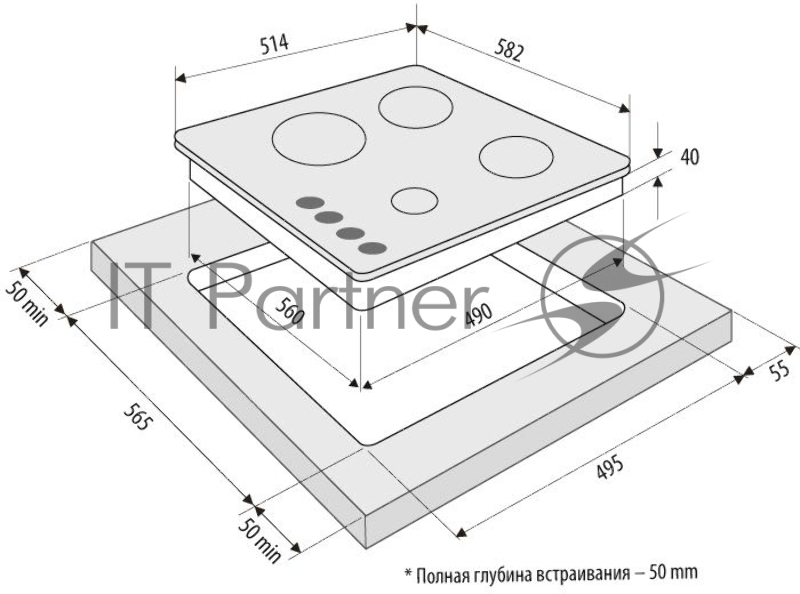 Газовая варочная поверхность Krona ALMA 60 черный
