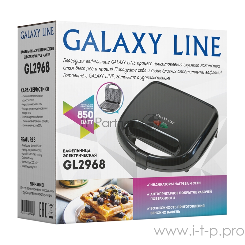 Вафельница электрическая GALAXY LINE GL2968