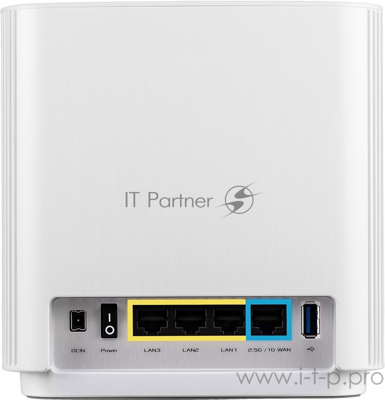 Бесшовный Mesh роутер Asus ZenWiFi (AX XT8 (W-1-PK)) AX6600 100/1000/2500BASE-T белый (упак.:1шт)