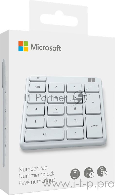 Числовой блок Microsoft Number pad Monza белый беспроводная BT slim