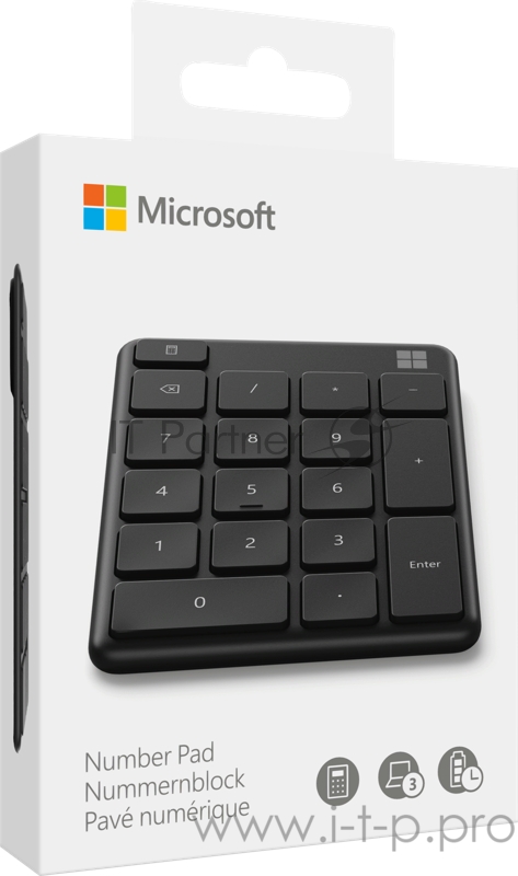 Числовой блок Microsoft Number pad черный беспроводная BT slim