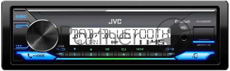 Автомагнитола JVC KD-X38MDBT 1DIN 4x50Вт