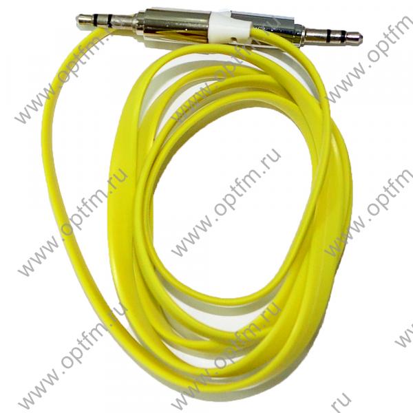 Кабель AUX плоский желтый (1,0м)