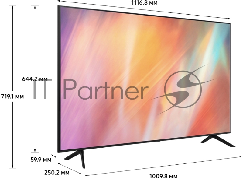 Телевизор ЖК 50 Samsung Телевизор ЖК 50 Samsung/ 50”, Ultra HD, Smart TV, Wi-Fi, Voice, PQI 2000, DVB-T2/C/S2, Bluetooth, CI+(1.4), 20W, 3HDMI, 1USB, TITAN GRAY