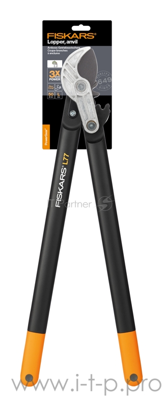 Сучкорез контактный Fiskars PowerGear L77 большой черный/оранжевый (1000583)