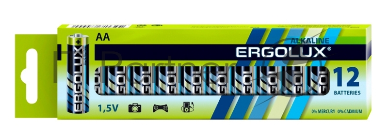Батарея Ergolux Alkaline LR6 BP-12 AA 2800mAh (12шт) коробка