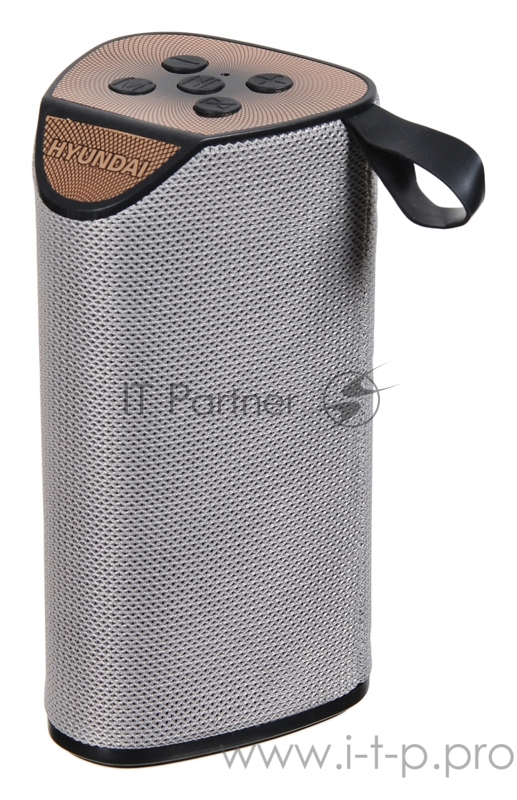 Колонка порт. Hyundai H-PAC190 серый 6W 1.0 BT/3.5Jack/USB 10м 1200mAh