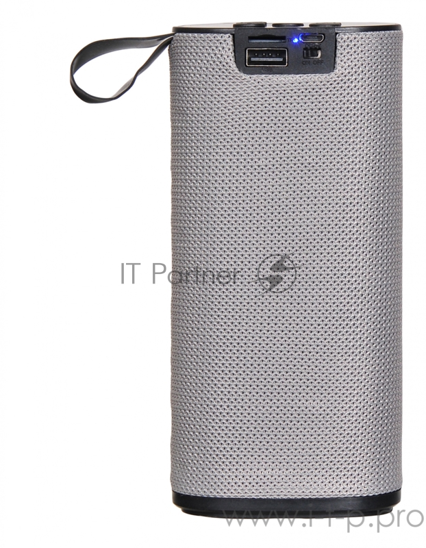 Колонка порт. Hyundai H-PAC190 серый 6W 1.0 BT/3.5Jack/USB 10м 1200mAh
