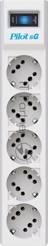 Сетевой фильтр Pilot SG 3м (5 розеток) белый (коробка)