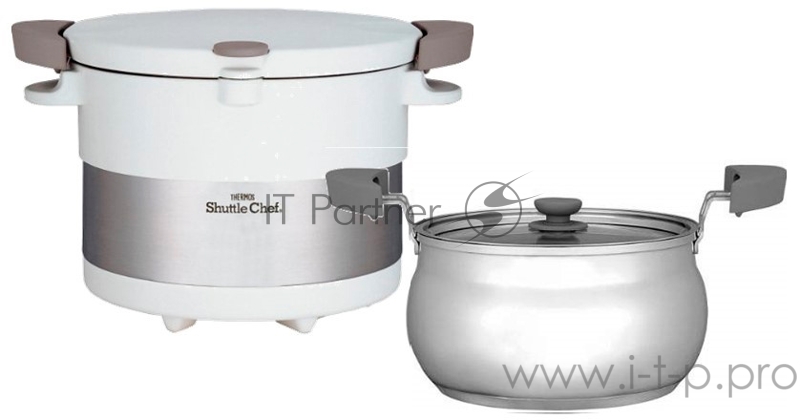 Термокастрюля Thermos Shuttle Chef KBC-3000 PWH 3л. белый/серебристый (451484)
