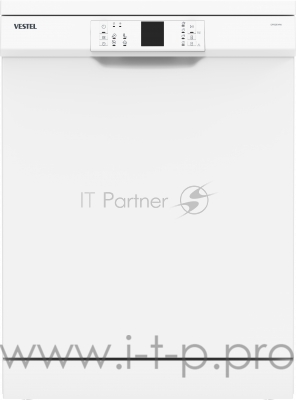 Посудомоечная машина VESTEL соло, 60 см, 12 комплектов, 6 программ, дисплей, 3я корзина, цвет: белый.