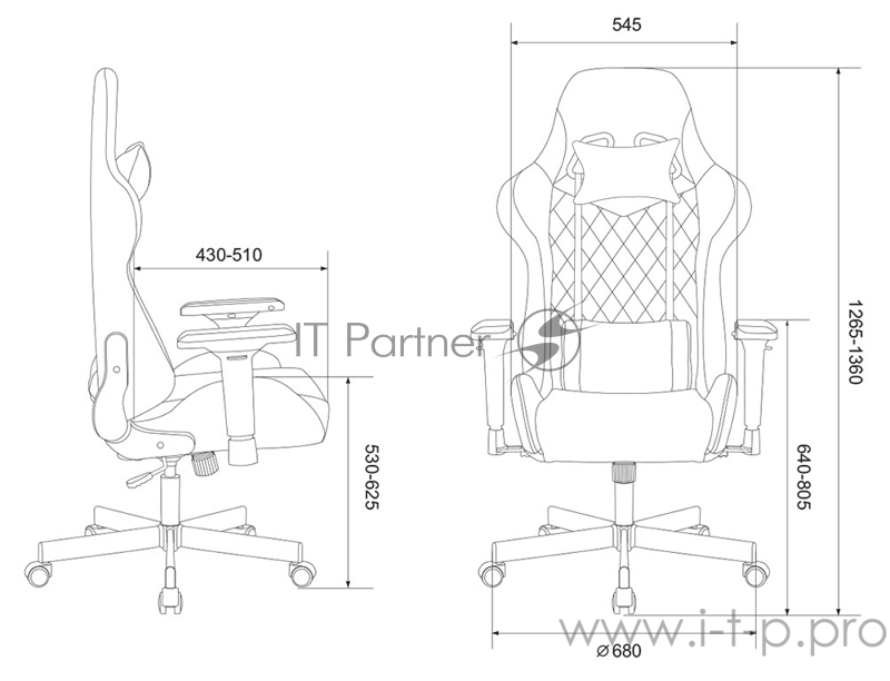 Кресло игровое Zombie VIKING 7 KNIGHT Fabric серый Loft ромбик текстиль/эко.кожа с подголов. крестовина металл
