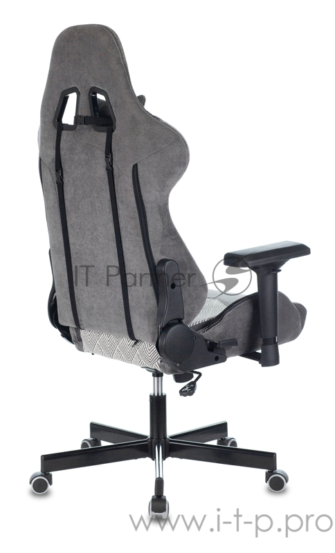 Кресло игровое Zombie VIKING 7 KNIGHT Fabric серый Loft ромбик текстиль/эко.кожа с подголов. крестовина металл