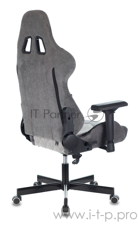 Кресло игровое Zombie VIKING 7 KNIGHT Fabric серый Loft ромбик текстиль/эко.кожа с подголов. крестовина металл