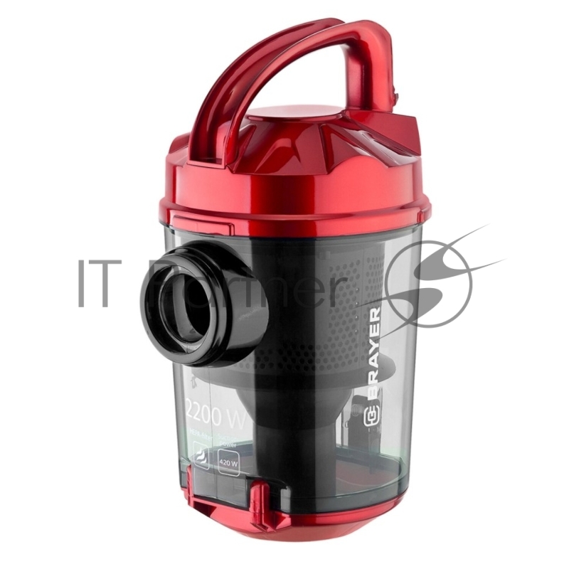 Пылесос циклонного типа BRAYER, 2200Вт, 2,5л, всасыв 450 Вт, Hepa, телес, 5м, паркетная щетка