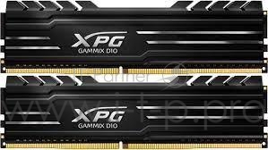 Модуль памяти 16GB ADATA DDR4 3600 DIMM XPG GAMMIX D10 Black Gaming Memory AX4U36008G18A-DB10 Non-ECC, CL18, 1.35V, Heat Shield, Kit (2x8GB), RTL
