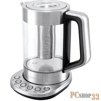 Чайник электрический Kitfort КТ-622 1.7л. 2500Вт серебристый (корпус: стекло)