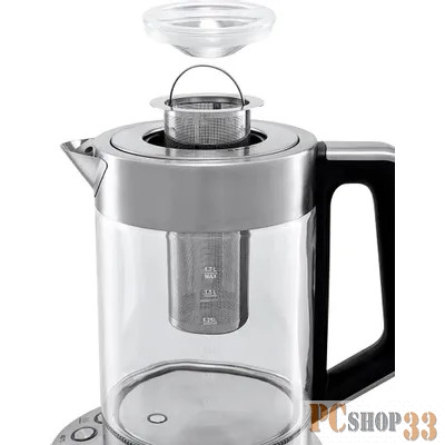 Чайник электрический Kitfort КТ-622 1.7л. 2500Вт серебристый (корпус: стекло)