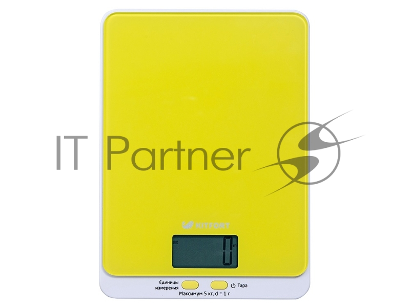 Весы 803-4-КТ Кухонные весы Kitfort, Максимальный вес: 5 кг. жёлтые