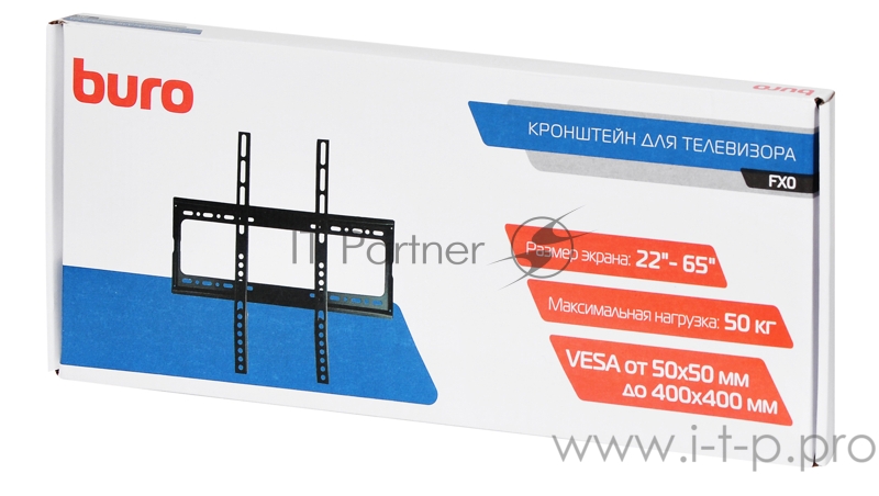Кронштейн для телевизора Buro FX0 черный 22-65 макс.50кг настенный фиксированный