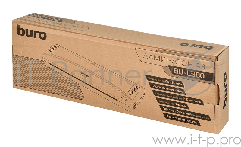 Ламинатор Buro BU-L380 (OL380) A3 (80-125мкм) 25см/мин (2вал.) хол.лам. лам.фото