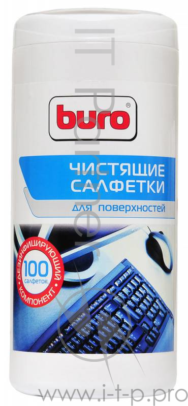 Салфетки Buro BU-Tsurface для поверхностей туба 100шт влажных