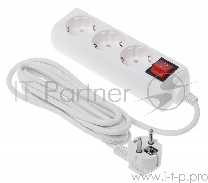 Сетевой удлинитель Buro BU-PS3.3/W 3м (3 розетки) белый (пакет ПЭ)