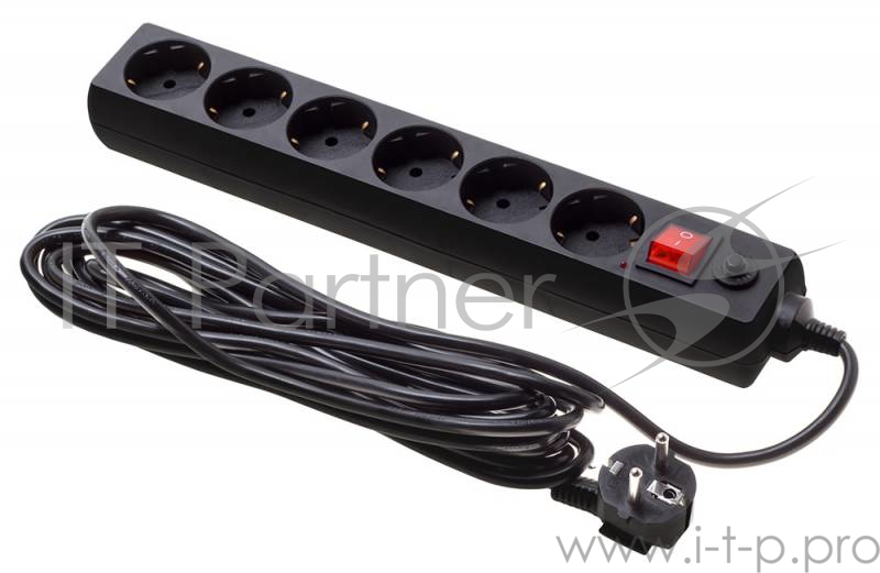 Сетевой фильтр Buro 600SH-16-5-B 5м (6 розеток) черный (коробка)