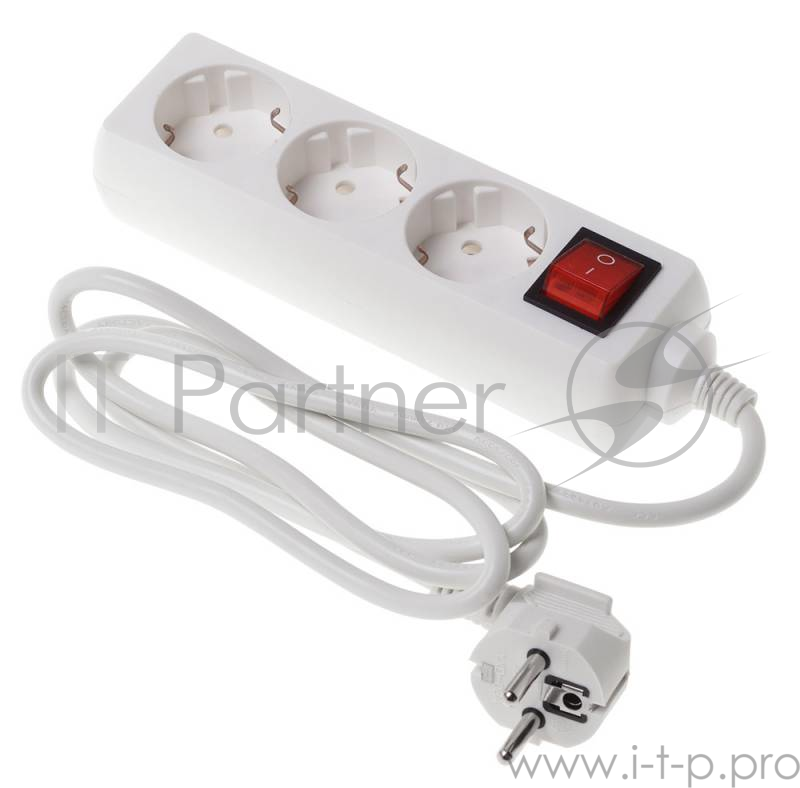 Сетевой удлинитель Buro BU-PS3.1/W 1.5м (3 розетки) белый (пакет ПЭ)
