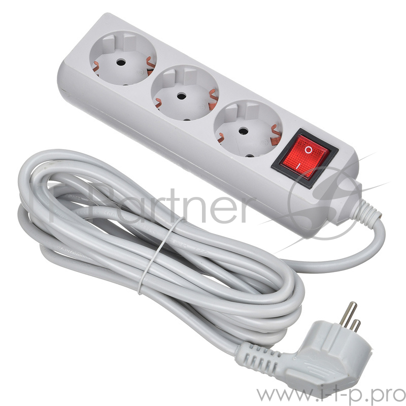 Сетевой фильтр Buro 300SL-3-G 3м (3 розетки) серый (пакет ПЭ)