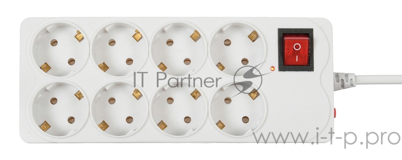 Сетевой фильтр Buro 800SH-1.8-W 1.8м (8 розеток) белый (коробка)