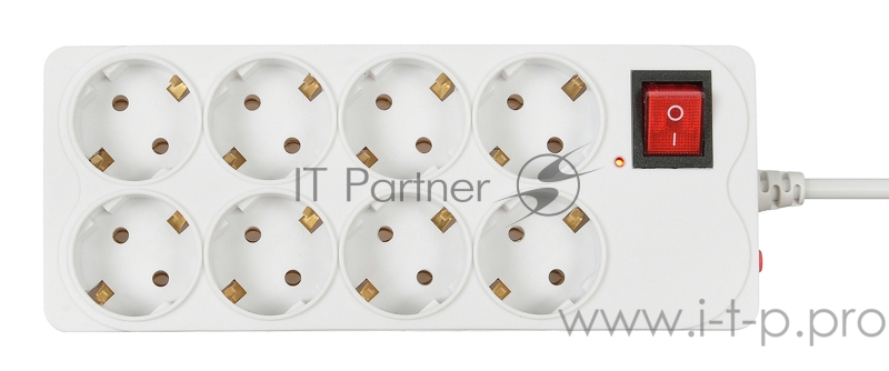 Сетевой фильтр Buro 800SH-3-W 3м (8 розеток) белый (коробка)