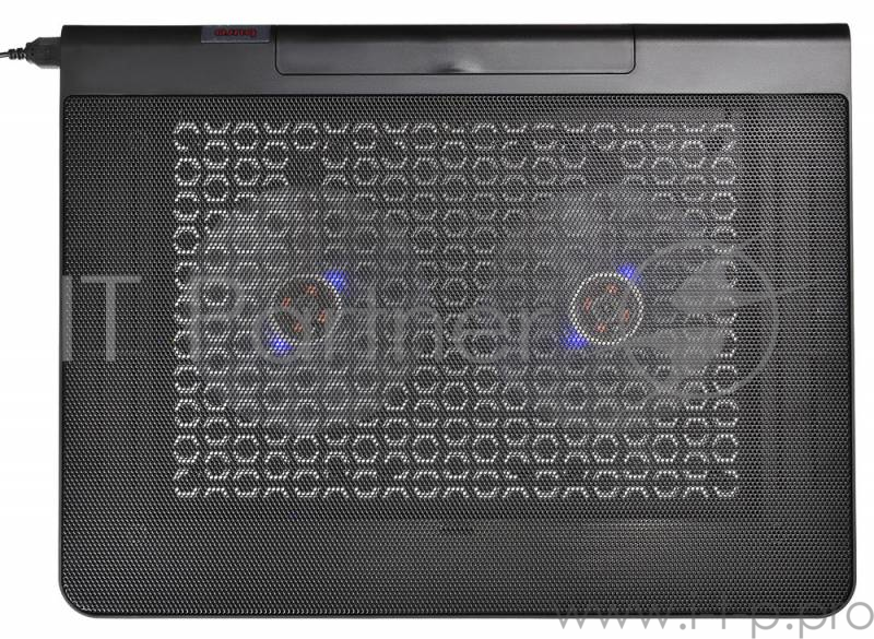 Подставка Buro BU-LCP170-B214 17398x300x29мм 2xUSB 2x 140ммFAN 926г металлическая сетка/пластик черный