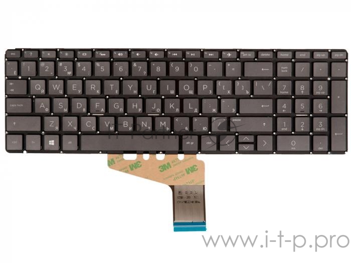 клавиатура для ноутбука HP 250 G7, 255 G7, 256 G7, 17-CA, 17-CA000, 17-BY, 17-BY000 черная с подсветкой