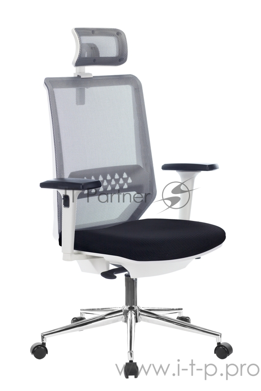 Кресло руководителя Бюрократ MC-W612N-H темно-серый TW-04 сиденье черный TW-11 сетка/ткань с подголов. крестовина хром